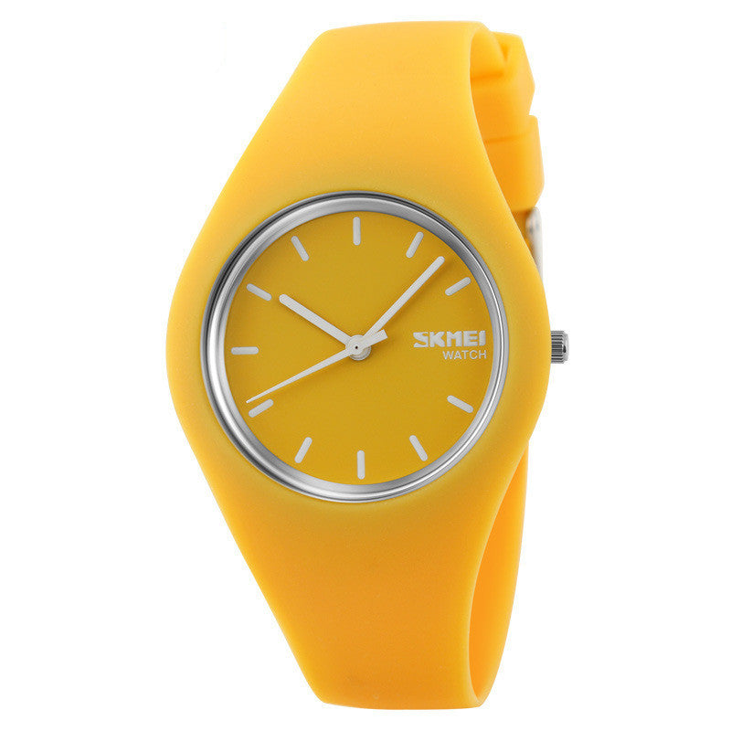 Reloj de pareja impermeable de color gelatina simple de moda