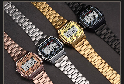 Reloj retro pequeño dorado de moda casual