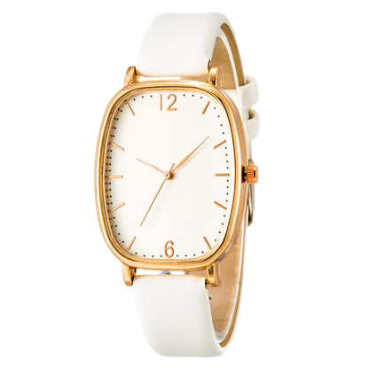 Ins Style Simple And Exquisite Womens Tonneau Belt Quartz Watch