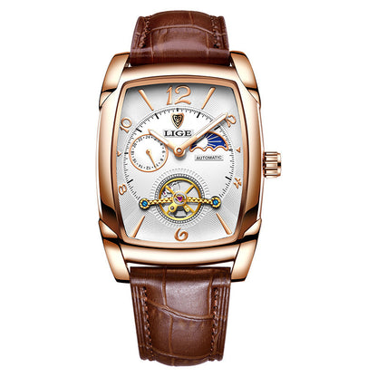 Men's Mechanical Watch Square Case Tourbillon