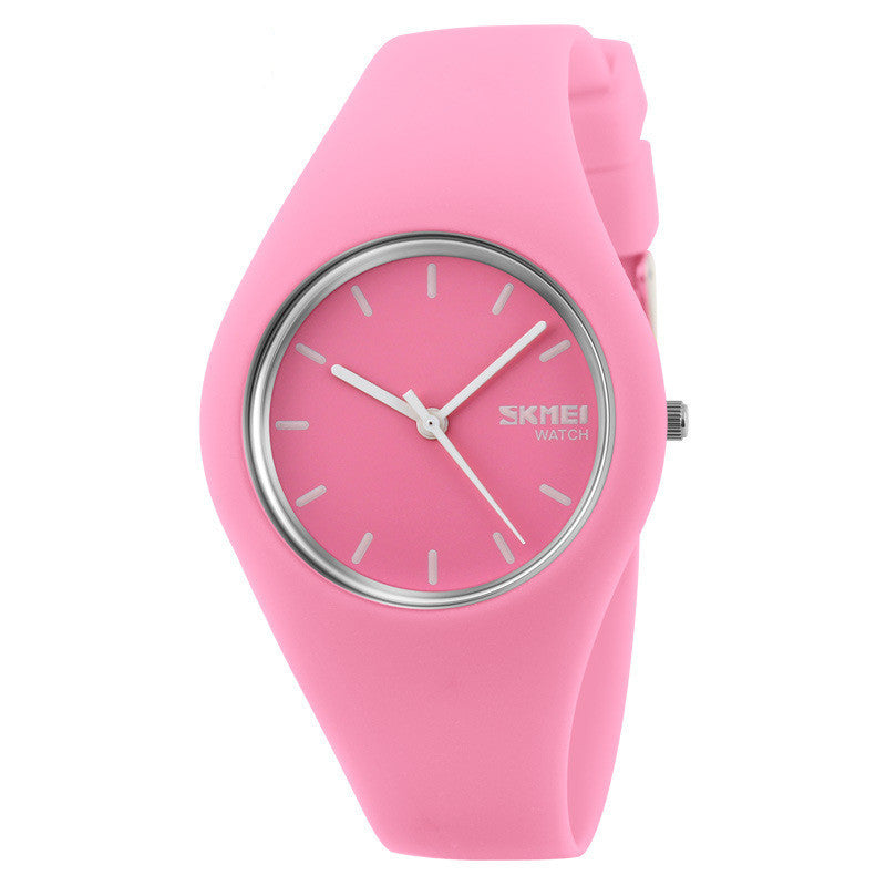 Reloj de pareja impermeable de color gelatina simple de moda