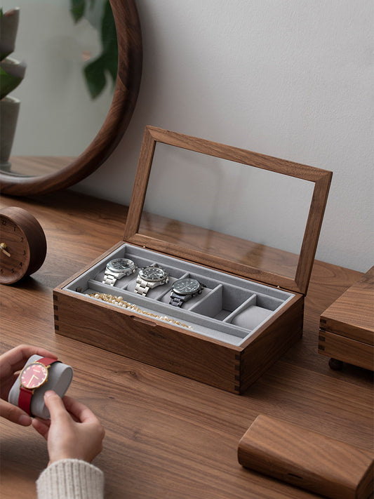 Solid Wood Watch Storage Box Display Stand