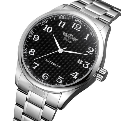 Reloj de negocios para hombre de acero inoxidable simple y moderno