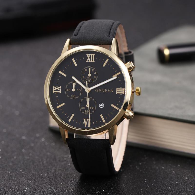 Men's Three Eyes Six Hands Casual Belt Watch