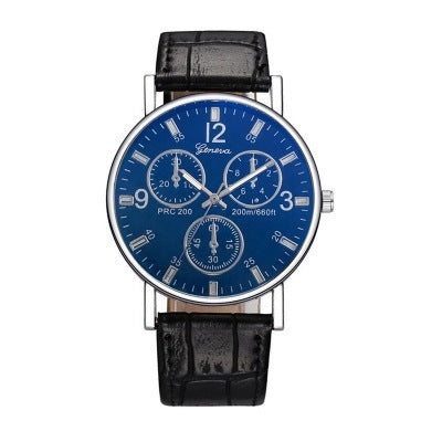 Reloj con correa decorativa de cristal azul claro