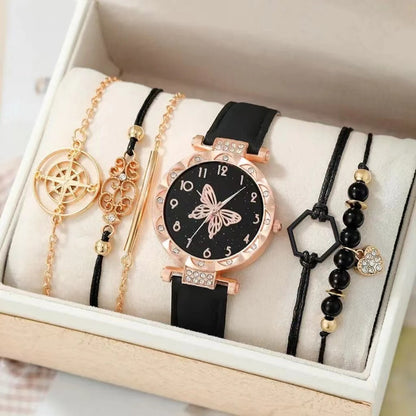 Conjunto de reloj de cuarzo sencillo para mujer