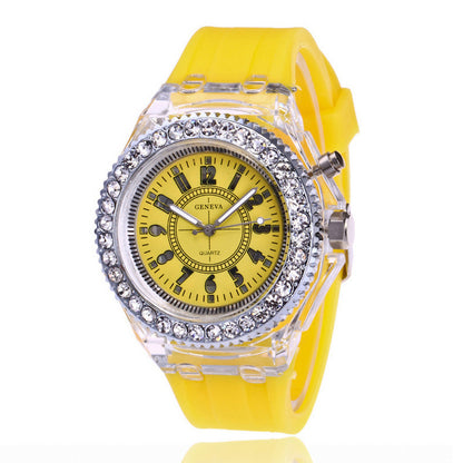 Relojes luminosos LED Geneva para mujer, relojes de cuarzo para mujer, relojes de pulsera de silicona para mujer