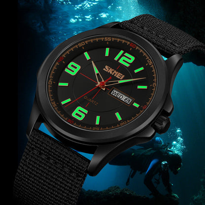 Reloj de pulsera clásico para hombre, redondo, luminoso, resistente al agua, de cuarzo