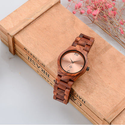 Reloj de movimiento de cuarzo de moda informal de madera