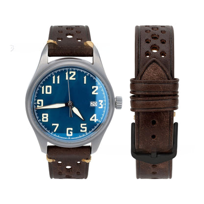 20mm Watch First Layer Cow Leather Watch Strap Retro Comfort