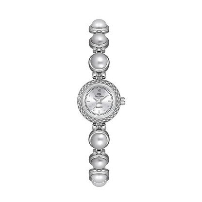 Reloj de pulsera de perlas con temperamento para mujer