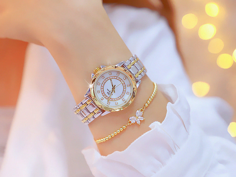 Reloj Linked completo con diamantes para mujer