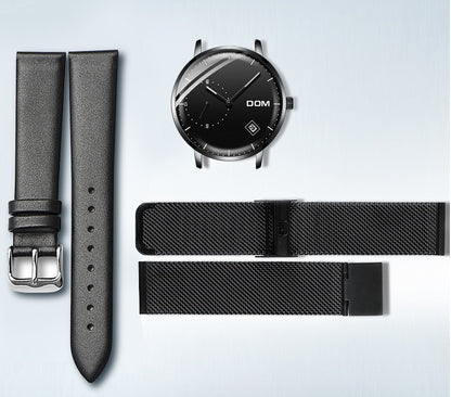Men's simple quartz watch belt calendar anti-independent second hand sports men's watch