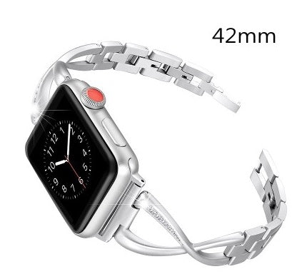 Apple対応、レディースウォッチバンド、ウォッチバンド38mm 42mmダイヤモンドステンレススチールブレスレット、Iwatchシリーズ3 2 1ブレスレット用