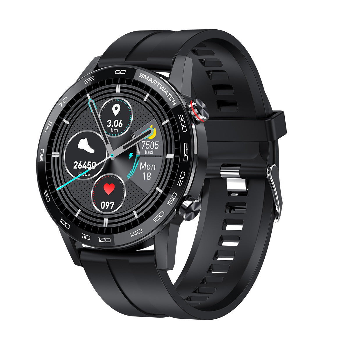 Round Screen Smart Watch Waterproof Sports Bracelet
