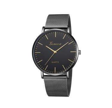 Relojes casuales de moda para mujer y hombre GINEBRA Reloj de pulsera clásico de acero inoxidable y cuarzo para mujer Relojes de pulsera