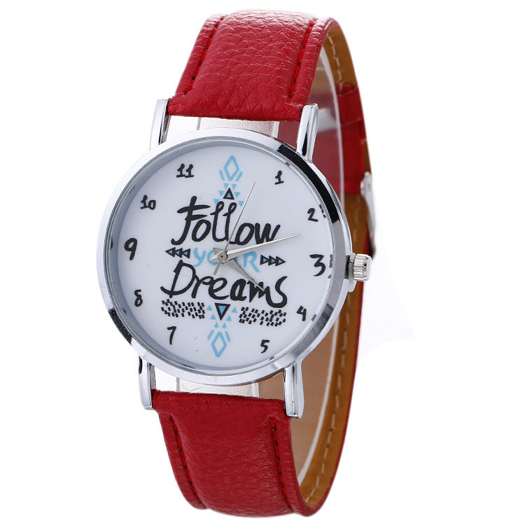 Korean version of the English pattern watch fashion ladies belt watch quartz watch