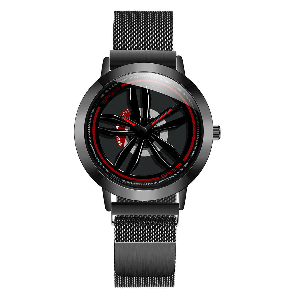 Sanda car wheel quartz watch
