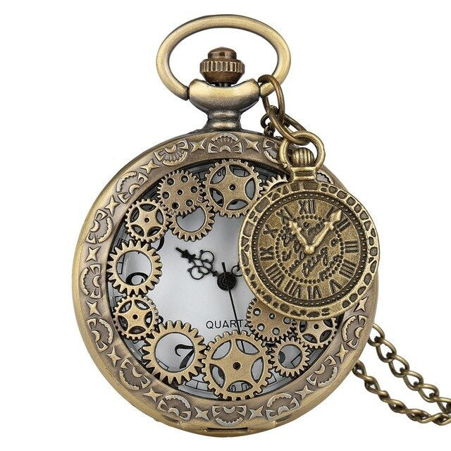Large Pocket Watch with Roman Dial Accessories Fine Chain
