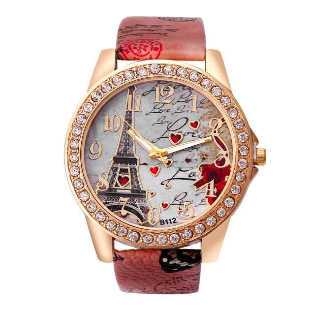 Nuevo reloj de cuarzo vintage de la Torre Eiffel de París para mujer, reloj de pulsera informal para mujeres, niñas y estudiantes