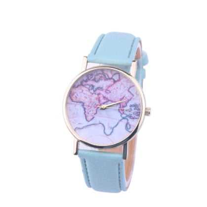 Reloj con mapa de China, reloj con mapa del mundo, reloj con cinturón popular para estudiantes