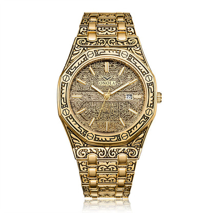 Waterproof steel band watch