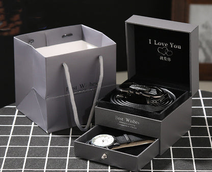 Leather Belt Wallet Gift Box Set Holiday Gift Watch