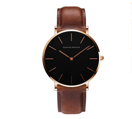 Reloj de cuarzo sencillo resistente al agua.