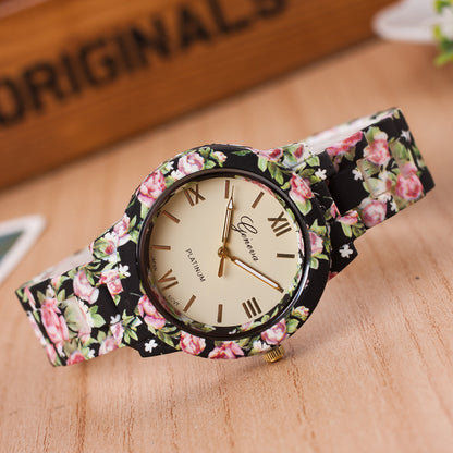 Reloj de color con estampado de moda 