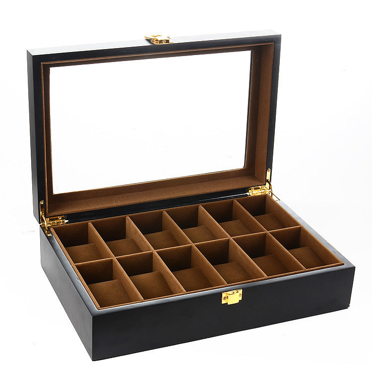 12-digit wooden watch storage box