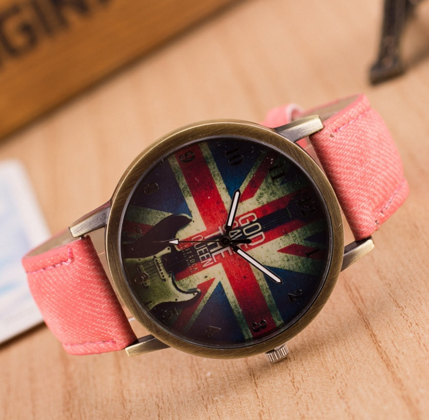 Reloj de pulsera con la bandera del Reino Unido