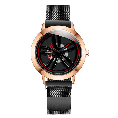 Sanda car wheel quartz watch