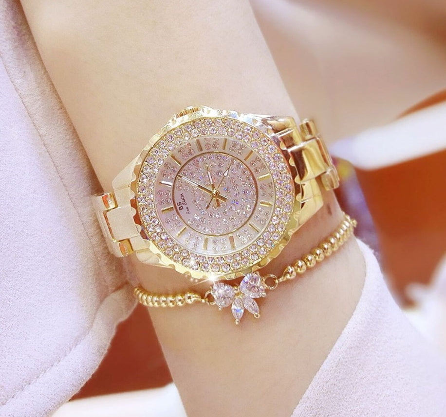 Nuevo y popular reloj de mujer con estrellas, completamente automático, no mecánico, reloj de mujer, reloj de moda para estudiantes, resistente al agua