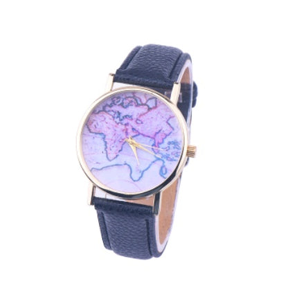 Reloj con mapa de China, reloj con mapa del mundo, reloj con cinturón popular para estudiantes