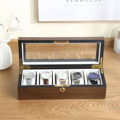 Glass Watch High-end Men's Simple Wooden Storage Box