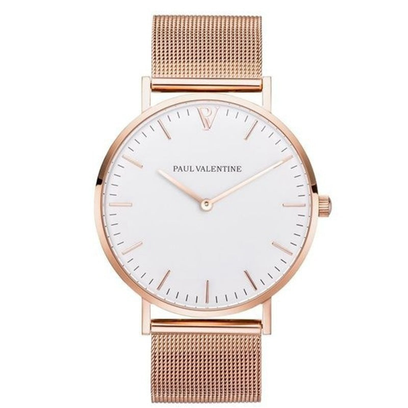 Rose gold quartz watch