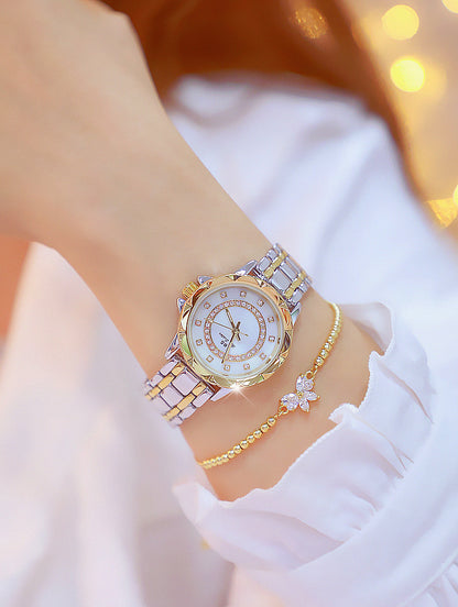 Reloj Linked completo con diamantes para mujer