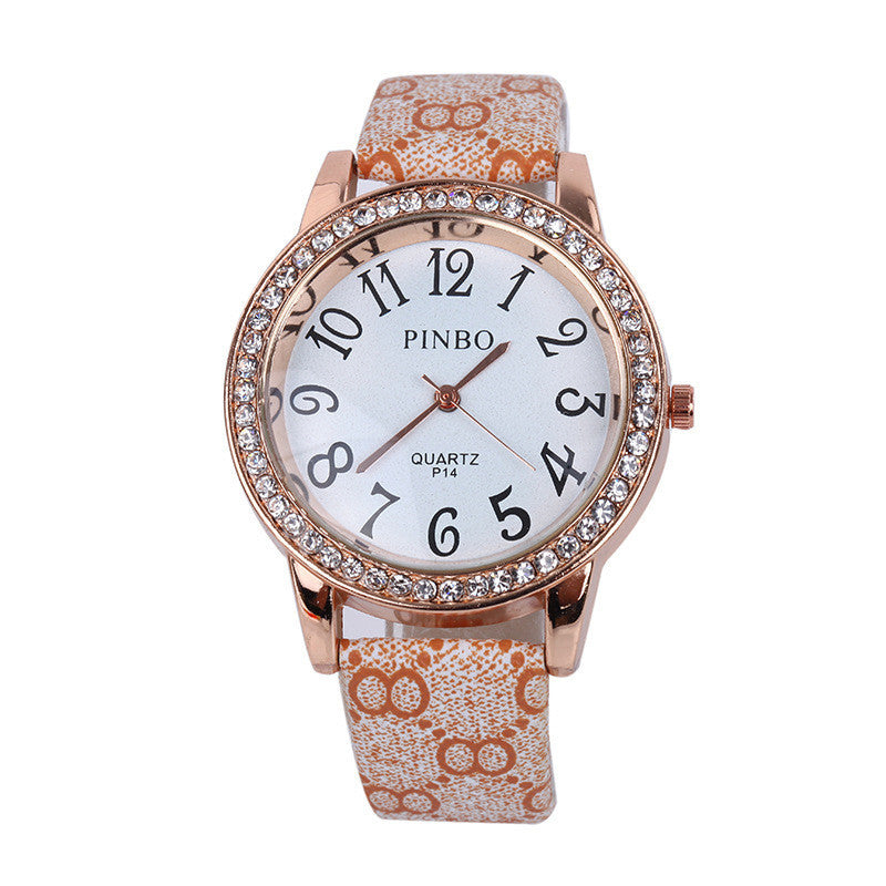 Full diamond mesh women's belt Watch