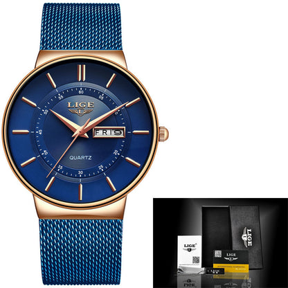 Mesh belt men's watch