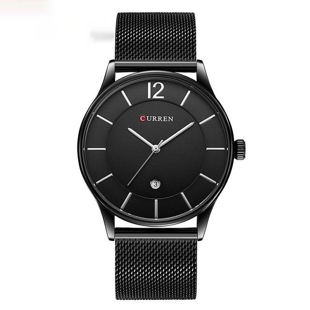 Mesh Belt Simple Large Dial Business Casual Quartz Watch