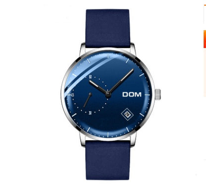 Men's simple quartz watch belt calendar anti-independent second hand sports men's watch