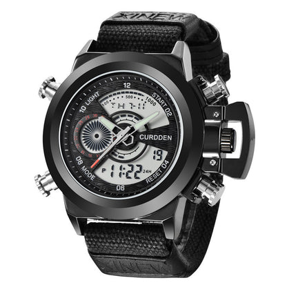 Reloj electrónico de doble pantalla con correa de nailon