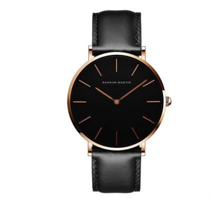 Reloj de cuarzo sencillo resistente al agua.