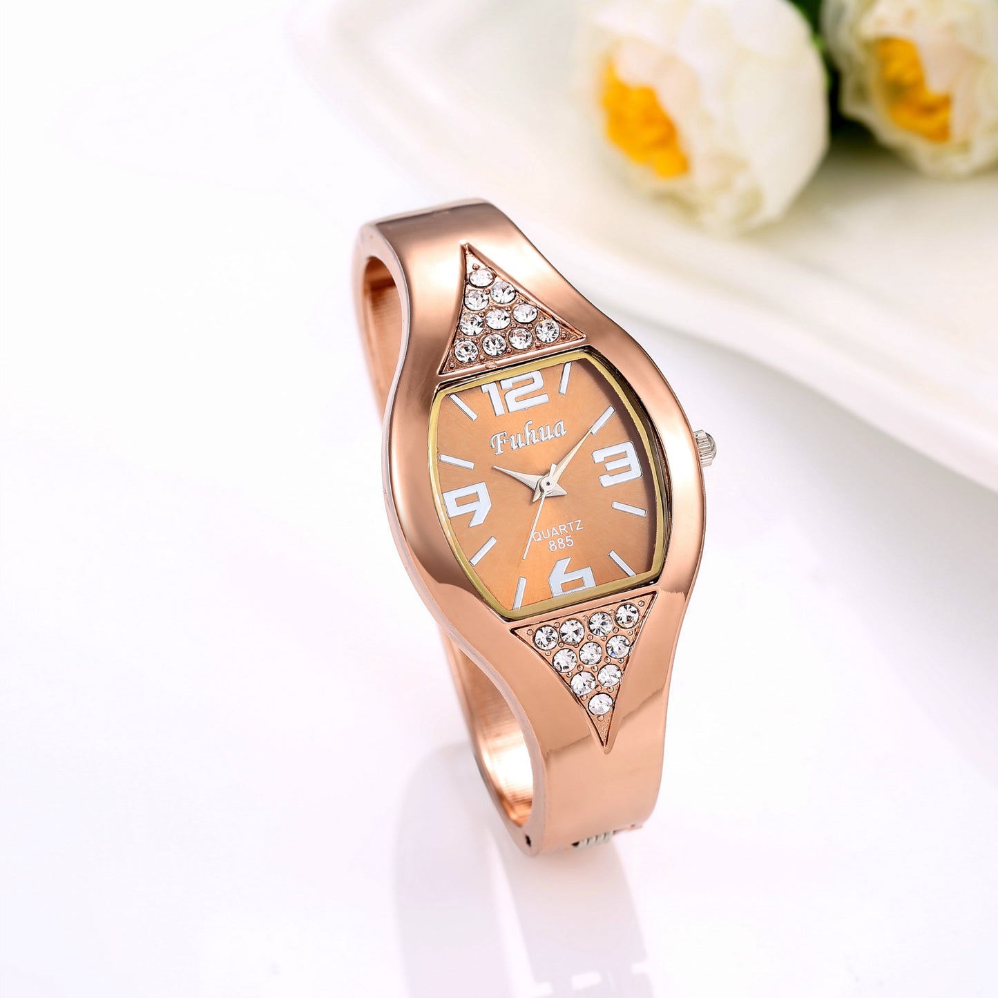 Reloj de pulsera para mujer de oro rosa