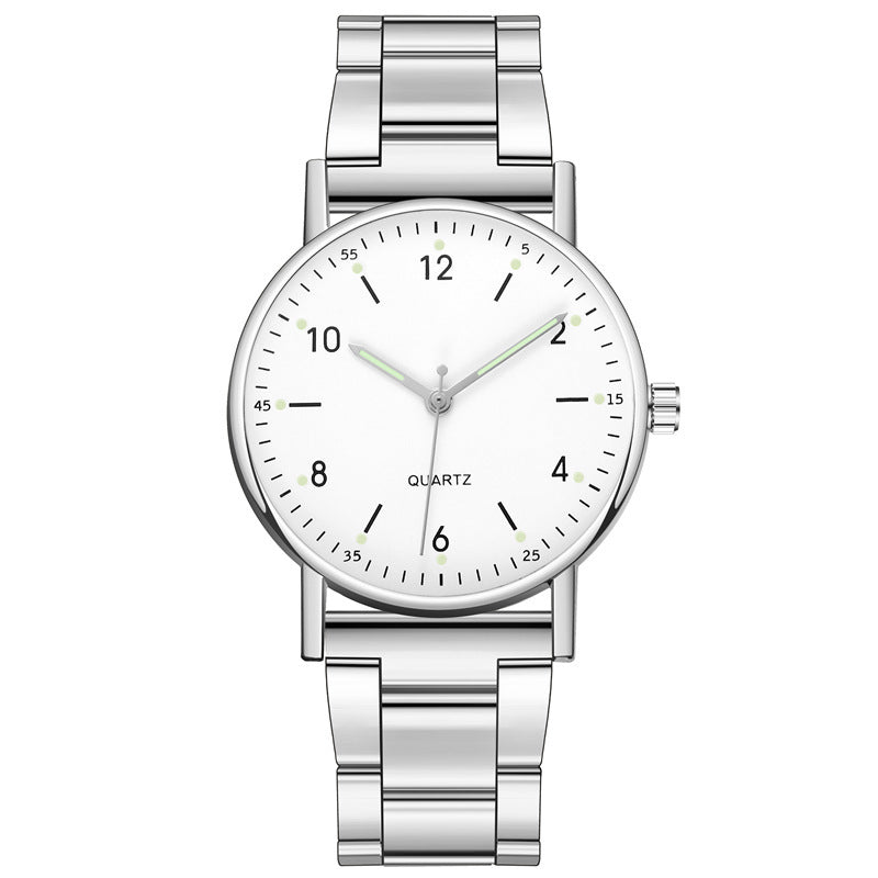 Reloj de cuarzo con correa de acero y luminoso de moda para hombre