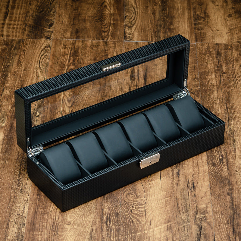 Carbon Fiber Leather Watch Box