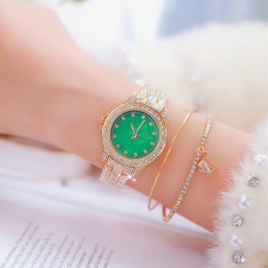 Reloj de diamantes completo con temperamento de moda para mujer