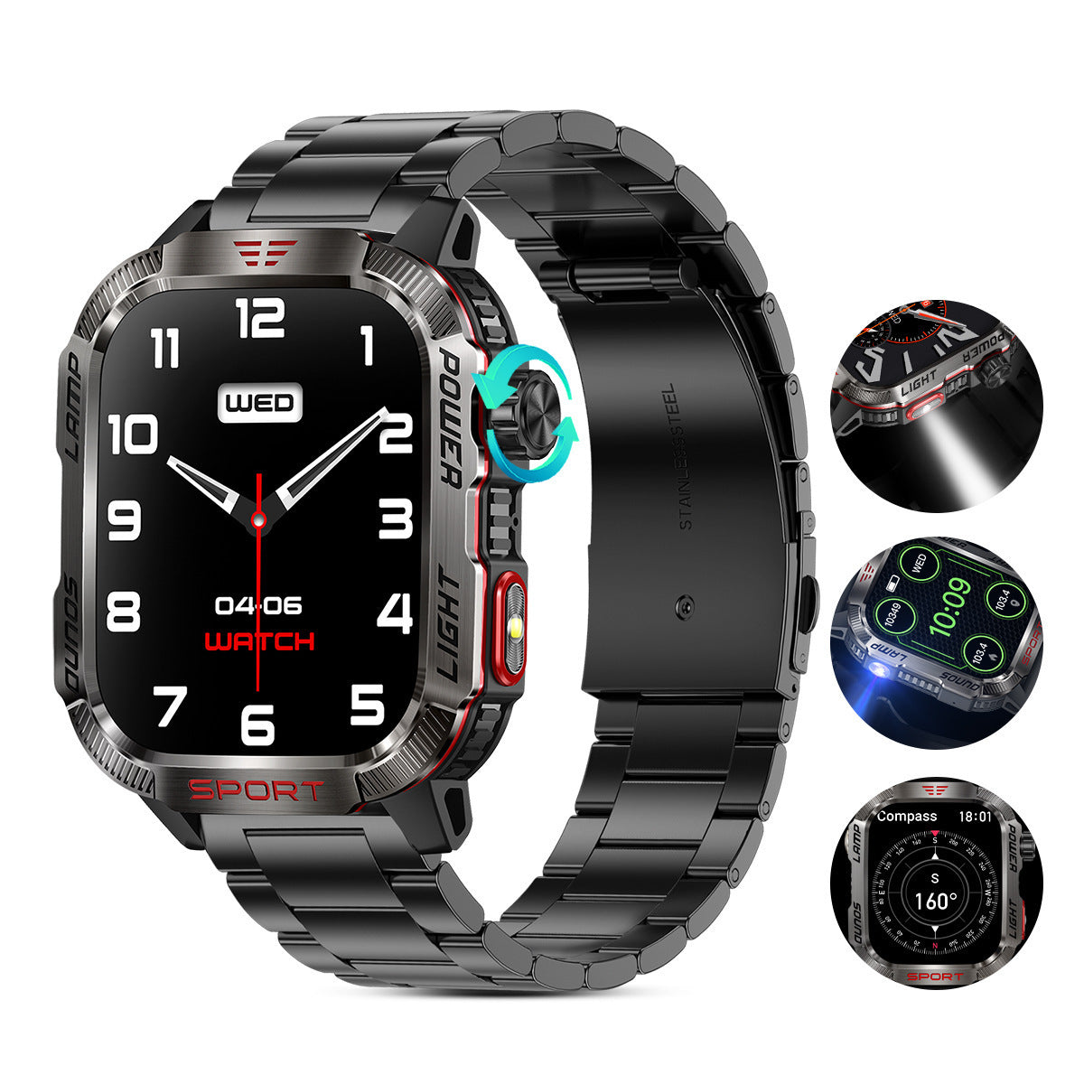 Reloj inteligente HT29 con llamadas por Bluetooth, control de la presión arterial y del ritmo cardíaco