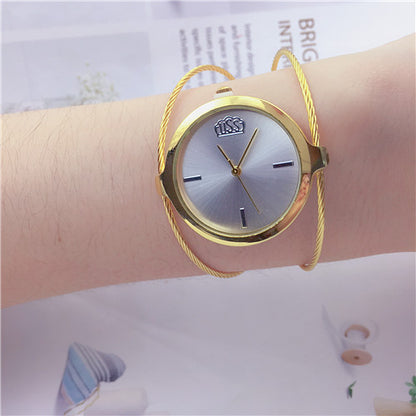 Reloj retro para niñas, redondo, con brazalete de alambre de acero