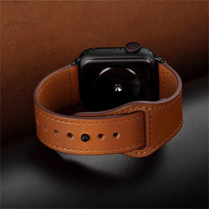 Watch with leather